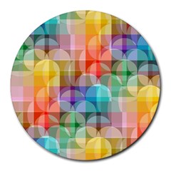 Circles 8  Mouse Pad (round) by Lalita