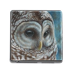 Barred Owl Memory Card Reader With Storage (square) by TonyaButcher