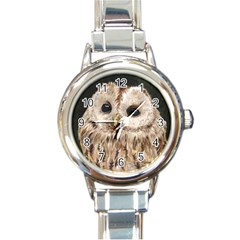 Tawny Owl Round Italian Charm Watch