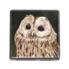 Tawny Owl Memory Card Reader With Storage (square) by TonyaButcher