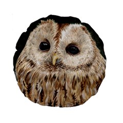 Tawny Owl 15  Premium Round Cushion  by TonyaButcher