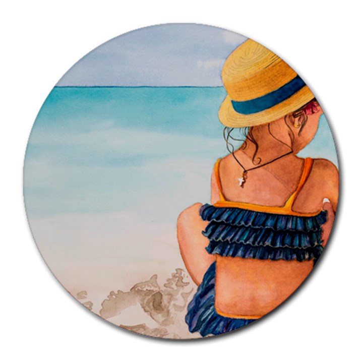 A Day At The Beach 8  Mouse Pad (Round)