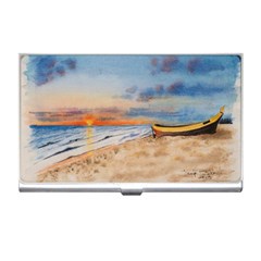 Sunset Beach Watercolor Business Card Holder