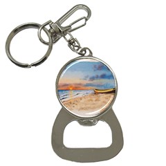 Sunset Beach Watercolor Bottle Opener Key Chain