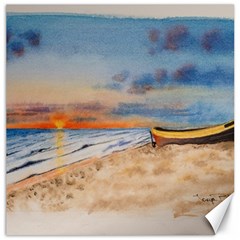 Sunset Beach Watercolor Canvas 16  X 16  (unframed) by TonyaButcher