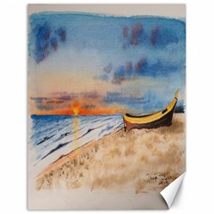 Sunset Beach Watercolor Canvas 18  X 24  (unframed)