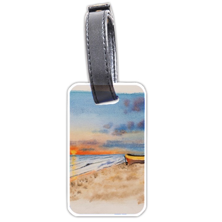 Sunset Beach Watercolor Luggage Tag (One Side)