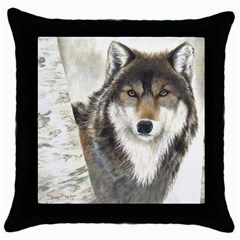 Hunter Black Throw Pillow Case