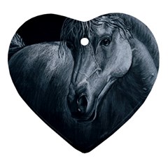 Equine Grace  Heart Ornament (two Sides) by TonyaButcher