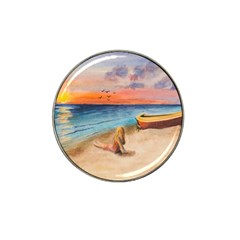 Alone On Sunset Beach Golf Ball Marker (for Hat Clip) by TonyaButcher