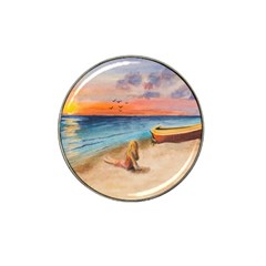 Alone On Sunset Beach Golf Ball Marker 4 Pack (for Hat Clip) by TonyaButcher