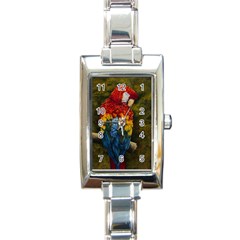 Preening Rectangular Italian Charm Watch