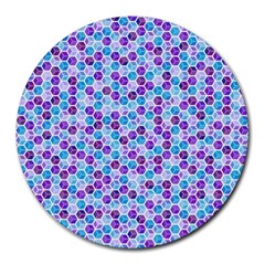 Purple Blue Cubes 8  Mouse Pad (round)