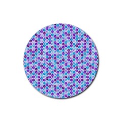 Purple Blue Cubes Drink Coaster (round)