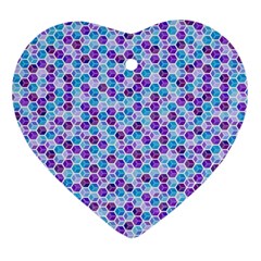 Purple Blue Cubes Heart Ornament (two Sides) by Zandiepants