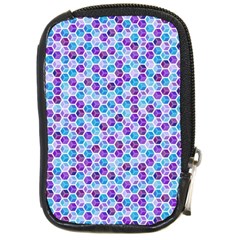 Purple Blue Cubes Compact Camera Leather Case by Zandiepants