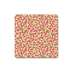 Pink Green Beehive Pattern Magnet (square) by Zandiepants