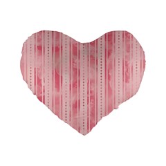 Pink Grunge 16  Premium Heart Shape Cushion  by StuffOrSomething