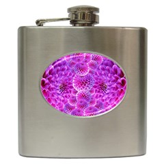 Purple Dahlias Hip Flask by FunWithFibro