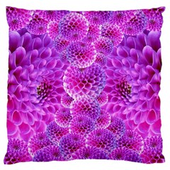 Purple Dahlias Large Cushion Case (two Sided)  by FunWithFibro