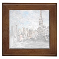 Eiffel Tower Paris Framed Ceramic Tile