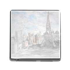 Eiffel Tower Paris Memory Card Reader With Storage (square)