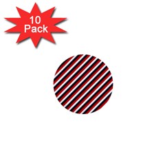 Diagonal Patriot Stripes 1  Mini Button (10 Pack) by StuffOrSomething
