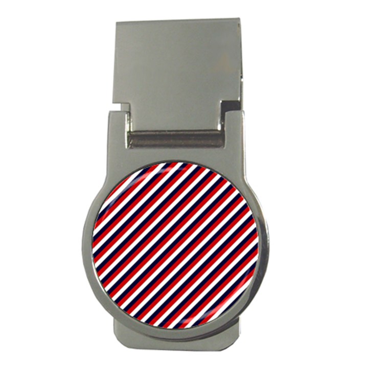 Diagonal Patriot Stripes Money Clip (Round)