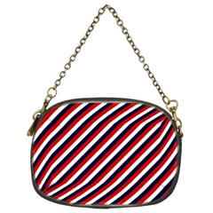 Diagonal Patriot Stripes Chain Purse (two Sided)  by StuffOrSomething