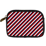 Diagonal Patriot Stripes Digital Camera Leather Case Front