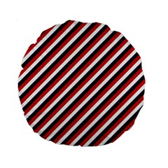 Diagonal Patriot Stripes 15  Premium Round Cushion  by StuffOrSomething