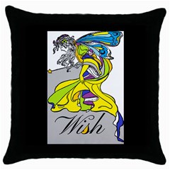 Faerie Wish Black Throw Pillow Case by StuffOrSomething