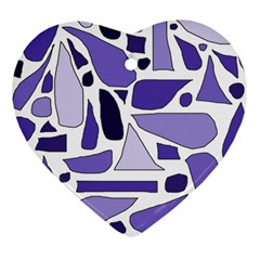 Silly Purples Heart Ornament (two Sides) by FunWithFibro