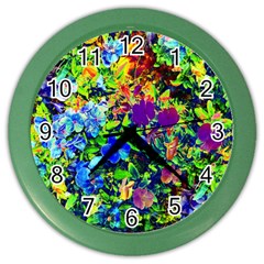 The Neon Garden Wall Clock (color) by rokinronda