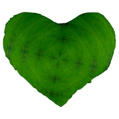 Go Green Kaleidoscope 19  Premium Heart Shape Cushion by Fractalsandkaleidoscopes