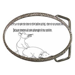 Better To Take Time To Think Belt Buckle (oval)