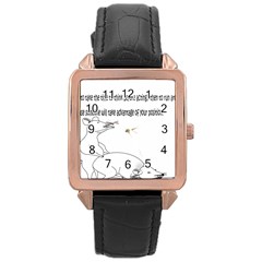 Better To Take Time To Think Rose Gold Leather Watch  by Doudy