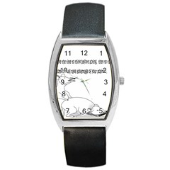 Better To Take Time To Think Tonneau Leather Watch by Doudy