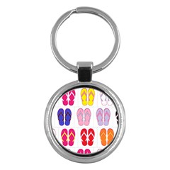 Flip Flop Collage Key Chain (round) by StuffOrSomething