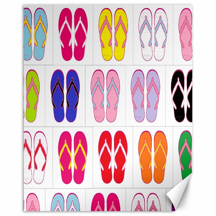 Flip Flop Collage Canvas 16  x 20  (Unframed)