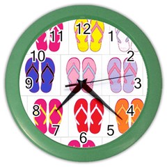 Flip Flop Collage Wall Clock (color) by StuffOrSomething