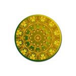 Yellow Green Abstract Wheel Of Fire Drink Coasters 4 Pack (Round) Front