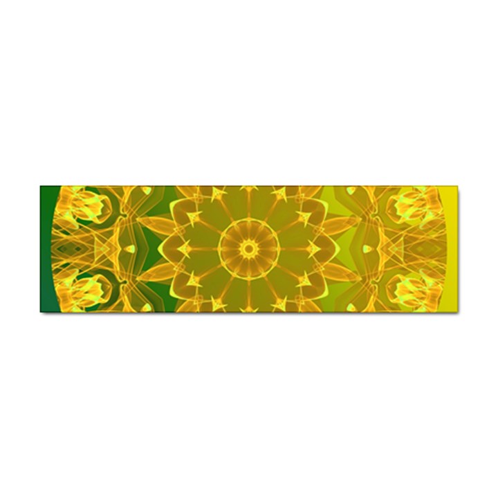 Yellow Green Abstract Wheel Of Fire Bumper Sticker