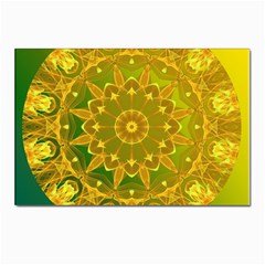 Yellow Green Abstract Wheel Of Fire Postcard 4 x 6  (10 Pack)