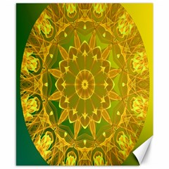 Yellow Green Abstract Wheel Of Fire Canvas 8  X 10  (unframed)