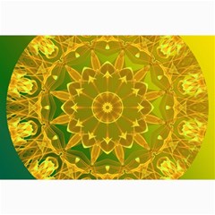 Yellow Green Abstract Wheel Of Fire Canvas 12  X 18  (unframed) by DianeClancy