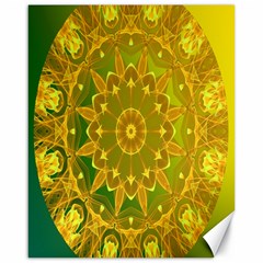 Yellow Green Abstract Wheel Of Fire Canvas 16  X 20  (unframed)