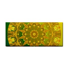 Yellow Green Abstract Wheel Of Fire Hand Towel