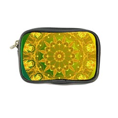 Yellow Green Abstract Wheel Of Fire Coin Purse by DianeClancy