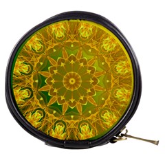 Yellow Green Abstract Wheel Of Fire Mini Makeup Case